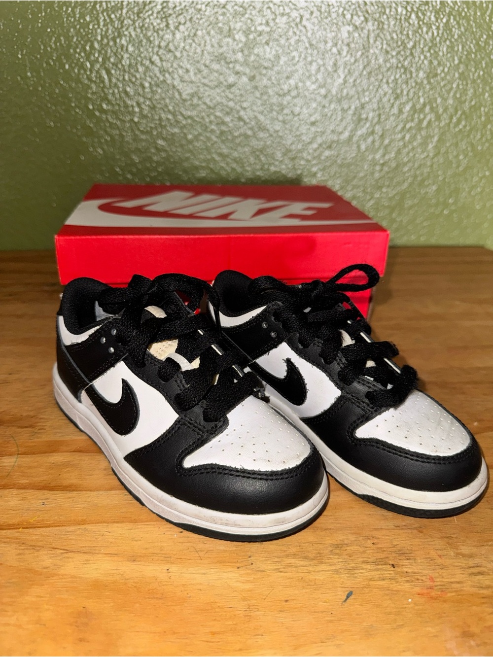 Nike Dunk Low Retro Panda (Toddler) Retro Panda Low-Top Sneakers in Black &
